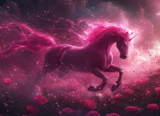 A glowing Pink Unicorn Wallpaper shows the creature galloping through a field of roses under twilight.