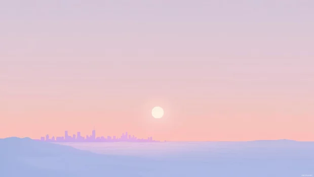 A minimalist depiction of the New York skyline, with clean lines and a soft gradient sky.