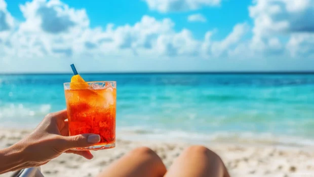 A person relaxing on a beach chair in Miami.