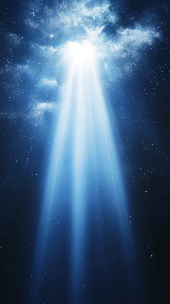 Abstract beam of light floating through space in dreamy Light Wallpaper for iPhone.