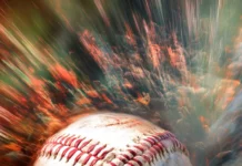 Abstract interpretation of a baseball in motion.