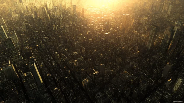 Aerial view of Tokyo Cityscape Wallpaper full of luminous energy.