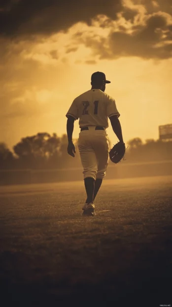 Aesthetic baseball wallpaper for Android with vintage sepia tones.