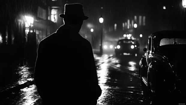 As night deepens, the pulse of the dark city slows to a flickering heartbeat.