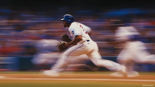 Baseball desktop wallpaper HD featuring players in slow motion action.