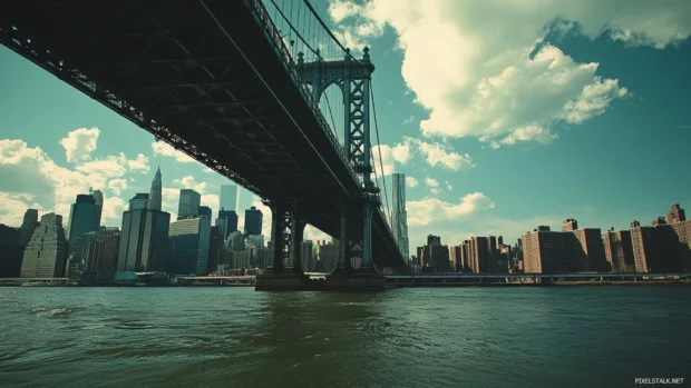 Bridges and skyline create a majestic New York City 4k Wallpaper.