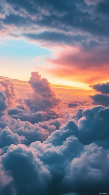 Bright aurora lighting across dreamy clouds, perfect for Light Wallpaper for iPhone.