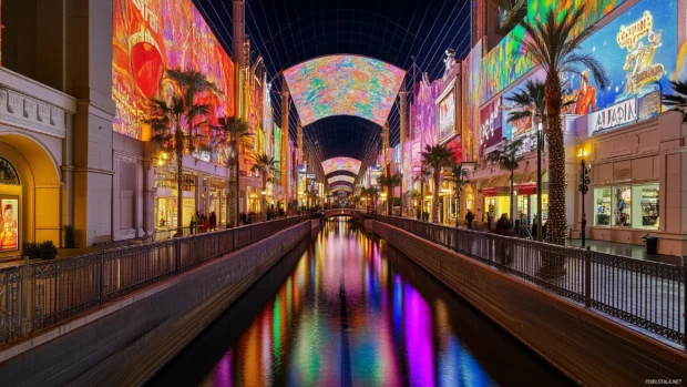 Bright casinos and glowing signs light up Vegas.
