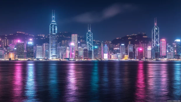 Capture the tranquility of urban life with this night city wallpaper 4k.