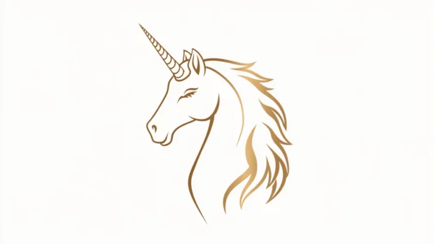 Centered unicorn head icon in this Unicorn outline wallpaper minimalist.