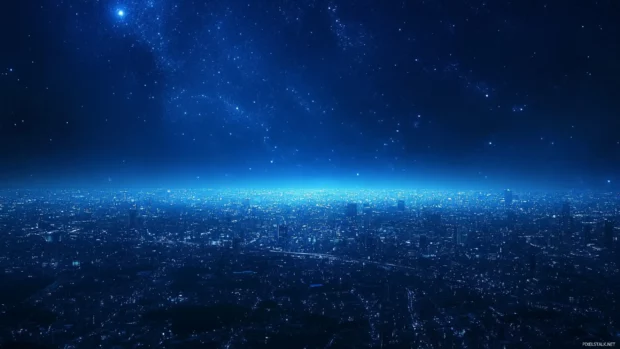 City lights pulse across the vast Tokyo Cityscape horizon.