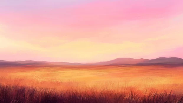 Colors of the morning sky dance across a dry landscape.