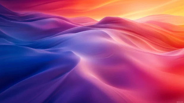 Cool tones fade into golden light in a Sunrise Wallpaper in Desert.