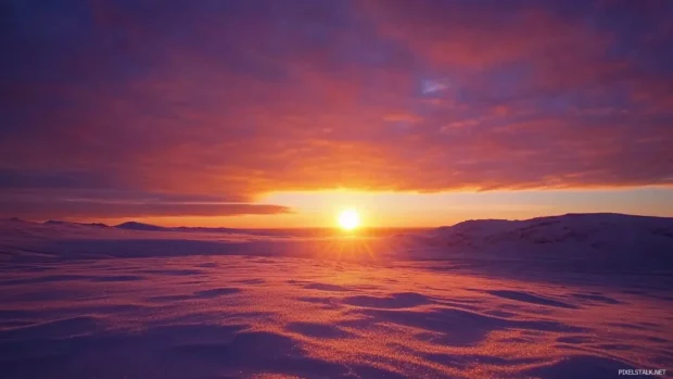Crisp morning over desert dunes as a stunning Sunrise Wallpaper for Desktop.