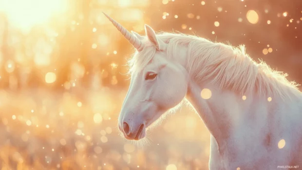 Cute unicorn background featuring pastel colors and sparkles around the unicorn mane.