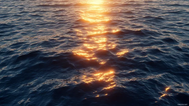 Early morning light spreads across the calm sea, perfect for a sunrise wallpaper over ocean.