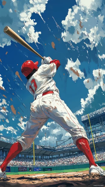 Experience the thrill with this baseball action wallpaper for Android.