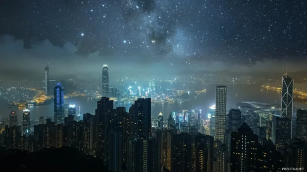 Faint stars fade as City Lights claim the night.