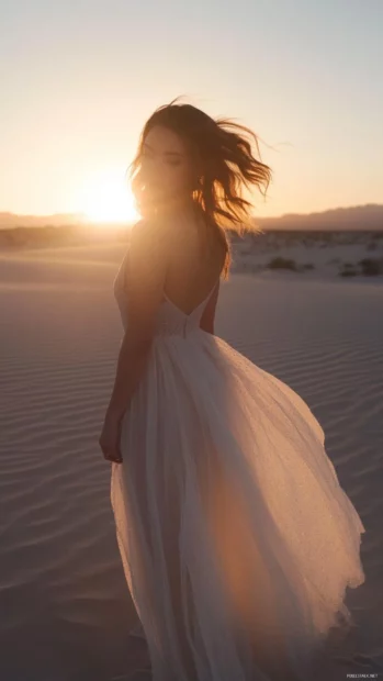 Flickering Light over calm desert sands.