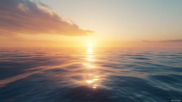 Majestic ocean view at sunrise, captured for a breathtaking sunrise wallpaper over ocean.