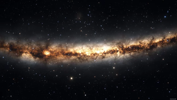 Milky Way in night sky, endless stars sparkle with brilliance.