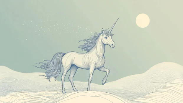 Minimal design with unicorn line drawing in this Line art unicorn wallpaper.