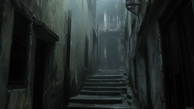 Misty alleys hide secrets of the black city.