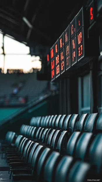 Muted tones highlight scoreboard details.