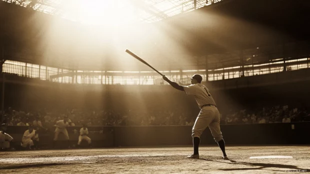 Old school baseball scene with sepia tones.