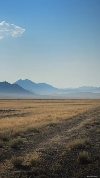 Pale Light outlining the edge of distant mountains.