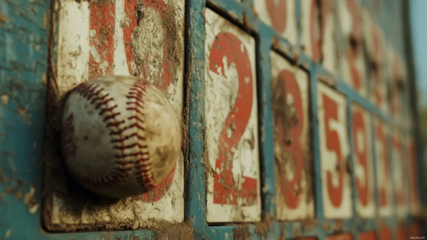 Scoreboard close up from a nail biting baseball match.