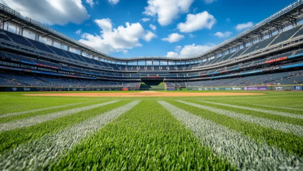 Shot from center field facing home plate with full stadium view.