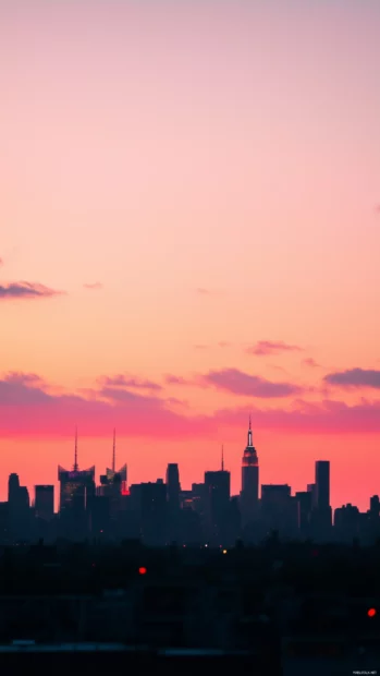 Silhouette of the New York City.
