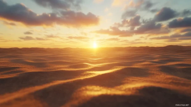 Sunrise Wallpaper in Desert capturing textures of sand under morning skies.