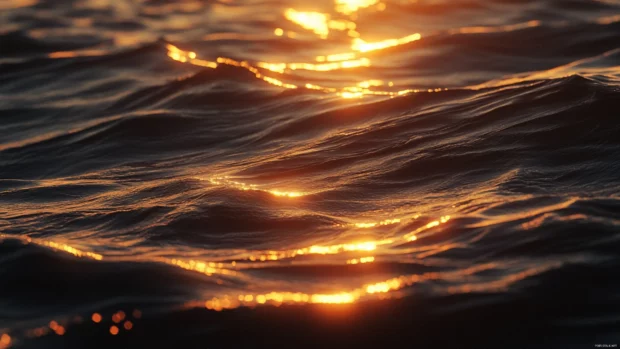 Sunrise Wallpaper over Ocean with golden hues reflecting on gentle waves.