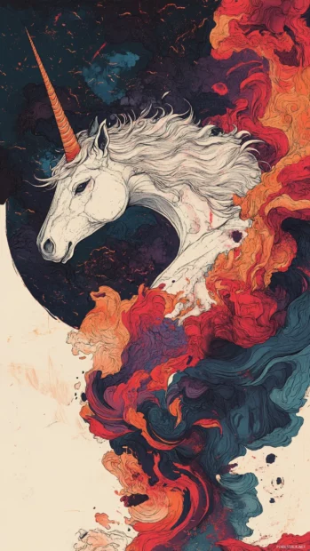 This fantasy style vertical unicorn wallpaper is ideal for iPhone lock screens.