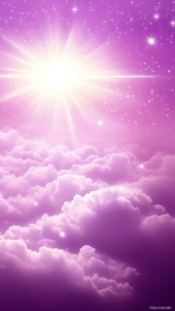 Twilight purple sky, lilac to deep plum, scattered stars glow.