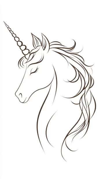 Unicorn outline wallpaper minimalist showing only unicorn horn and ear shapes.