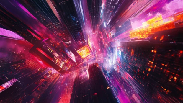 Vibrant colors burst from Times Square in this New York City 4k Wallpaper.