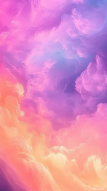 Vibrant sunset sky, deep orange to soft purple, dramatic cloud streaks.