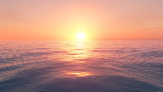 Warm tones of morning sun enhance this elegant sunrise wallpaper over ocean.
