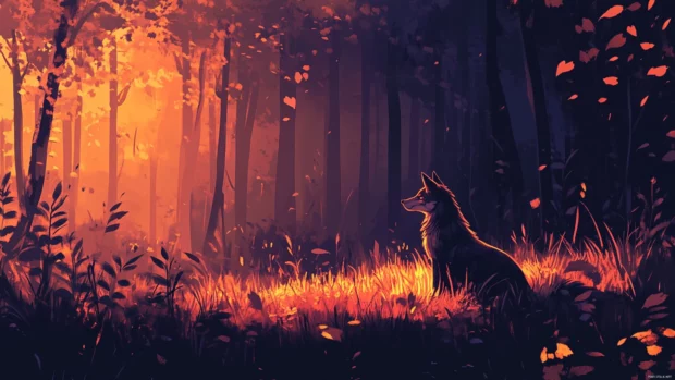 With fur glowing under twilight, this majestic creature is ideal for a beautiful wolf.