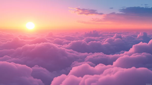 morning sunrise photo background with soft clouds and early dew.