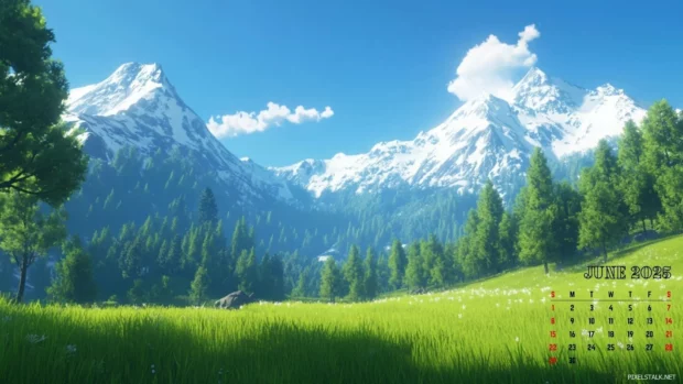 2025 June Calendar Backgrounds HD for Desktop.