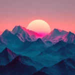 4K digital art wallpapers get a creative twist with this Majestic mountains concept.