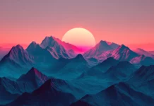 4K digital art wallpapers get a creative twist with this Majestic mountains concept.