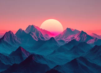 4K digital art wallpapers get a creative twist with this Majestic mountains concept.