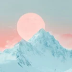 4K minimalist mountain wallpaper with soft gradients and calm tones.