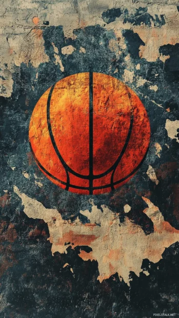 A bold, gritty basketball wallpapers design with a textured streetball vibe.