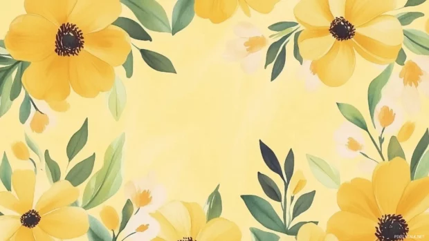 A bright yellow watercolor background with cheerful, sunny tones.